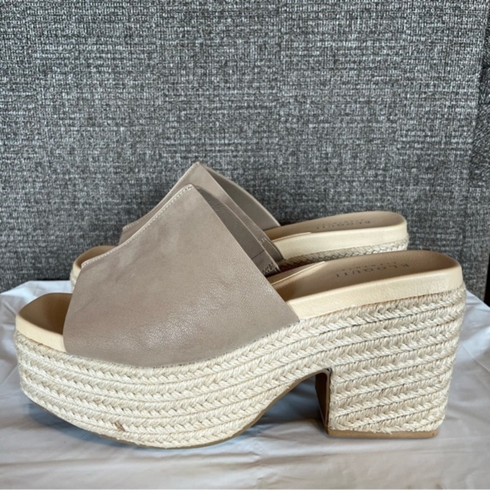 Eloquii Elements Women’s Chunky Jute‎ Wrapped Sandals Size 8.5W Block Heel Tan